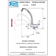 Смеситель для кухни Remer Remix R42R