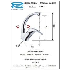 Смеситель для кухни Remer Project P42C