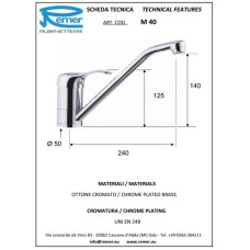 Смеситель для кухни Remer Musa M40