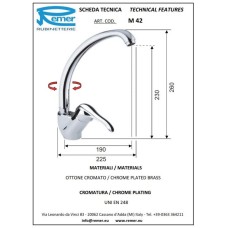 Смеситель для кухни Remer Musa M42