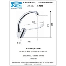 Смеситель для кухни Remer Kiss K42LL