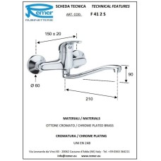 Смеситель для кухни Remer Serie 35 F41S