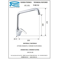 Смеситель для кухни Remer Serie 35 F42U