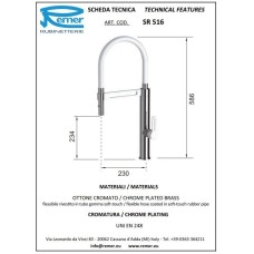 Смеситель для кухни Remer SR516