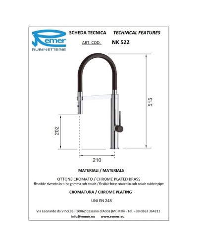 Смеситель для кухни Remer NK522