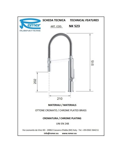 Смеситель для кухни Remer NK523