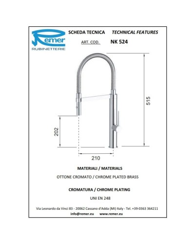 Смеситель для кухни Remer NK524