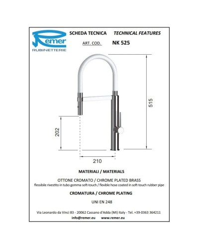 Смеситель для кухни Remer NK525