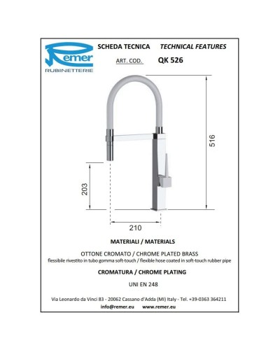 Смеситель для кухни Remer QK526