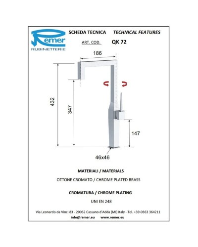 Смеситель для кухни Remer QK72