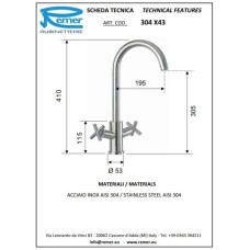 Смеситель для кухни Remer 304X43