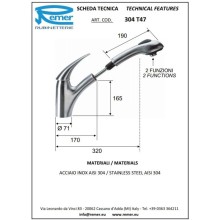 Смеситель для кухни Remer 304 INOX 304T47