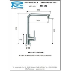 Смеситель для кухни Remer 304 INOX 304N72