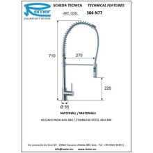 Смеситель для кухни Remer 304 INOX 304N77