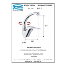 Смеситель для кухни Remer Kiss K42C