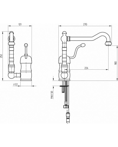 Смеситель для кухни Migliore Queen Nostalgia 18249 Хром