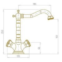 Смеситель для кухни Bronze De Luxe Royal 10105К