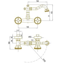 Смеситель для кухни Bronze De Luxe Royal 10116
