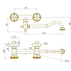 Смеситель для кухни Bronze De Luxe Royal 10115