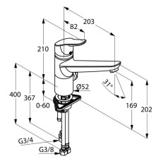 Смеситель для кухни Kludi Objekta 325760575