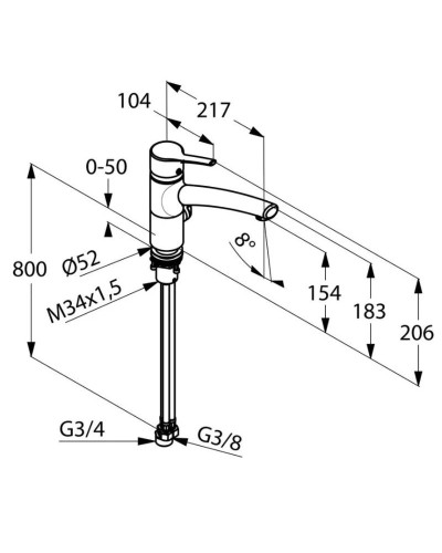 Смеситель для кухни Kludi Trendo 335790575