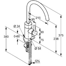 Смеситель для кухни электронный Kludi E-go 422000575