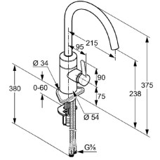 Смеситель для кухни электронный Kludi E-go 422000575