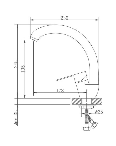 Смеситель для кухни Haiba HB41801-2 Нержавеющая сталь