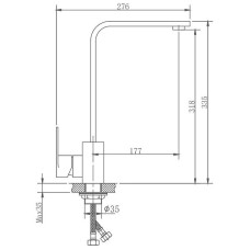 Смеситель для кухни Haiba HB70807 Нержавеющая сталь