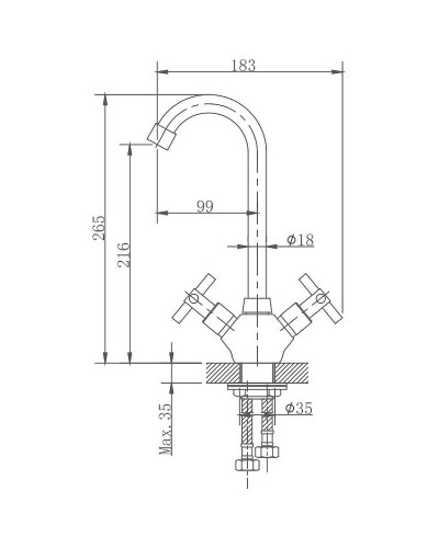 Смеситель для кухни Haiba HB49808 Нержавеющая сталь