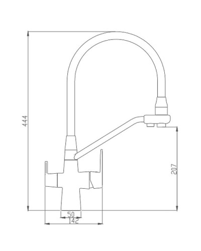 Смеситель для кухни Haiba HB76855-7 Черный матовый