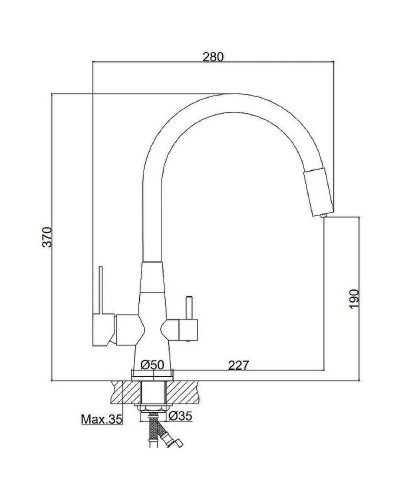 Смеситель для кухни Haiba HB76859-7 Черный матовый