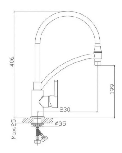 Смеситель для кухни Haiba HB73643-7 Хром Черный