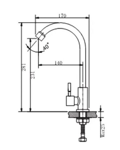 Кран для одного типа воды Haiba HB4183 Нержавеющая сталь