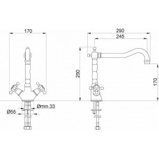 Смеситель для кухни Migliore Revival 18207 Бронза