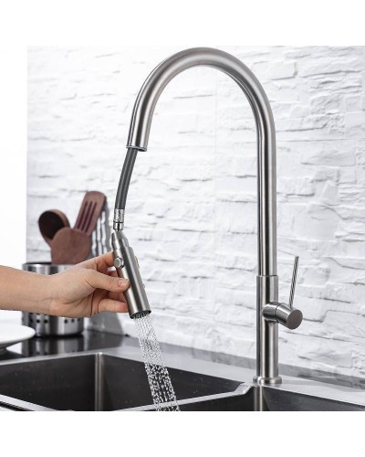 Смеситель для кухни Allen Brau Sprungfeder 5.60002-SS Брашированная сталь