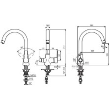 Смеситель для кухни Vidima Uno BA356XG Черный матовый