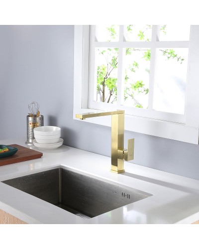 Смеситель для раковины Abber Daheim AF8214G Золото матовое