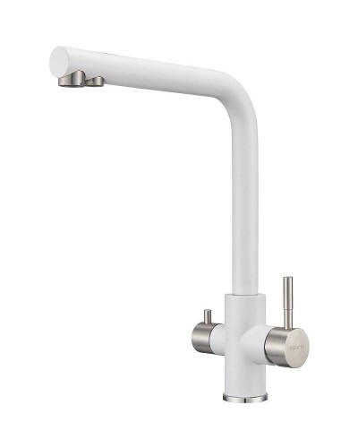 Смеситель для кухни Milacio Ultra MCU.553.WH Белый Нержавеющая сталь