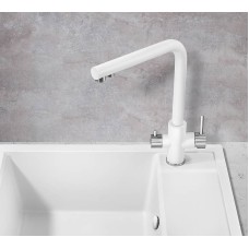 Смеситель для кухни Milacio Ultra MCU.553.WH Белый Нержавеющая сталь