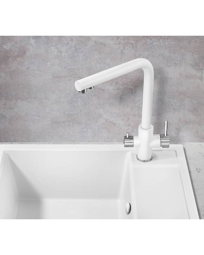 Смеситель для кухни Milacio Ultra MCU.553.WH Белый Нержавеющая сталь