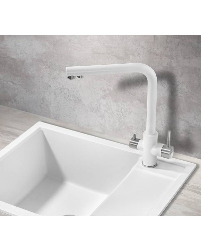 Смеситель для кухни Milacio Ultra MCU.553.WH Белый Нержавеющая сталь