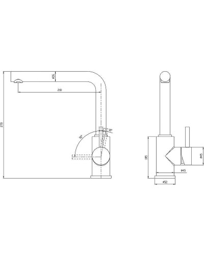 Смеситель для кухни Milacio Ultra MCU.555.SS Нержавеющая сталь