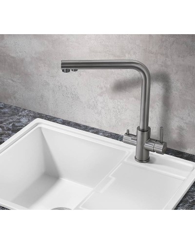 Смеситель для кухни Milacio Ultra MCU.553.GM Вороненая сталь