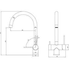 Смеситель для кухни Milacio Ultra MCU.554.GM Вороненая сталь