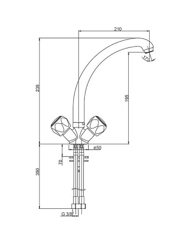 Смеситель для кухни Paini AF182 Хром
