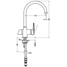 Смеситель для кухни с подключением к фильтру Teka OS 201 182010210