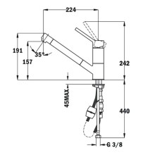 Смеситель для кухни Teka AUK 978 хром/черный металлик 509780207
