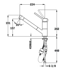 Смеситель для кухни Teka AUK 978 хром/черный металлик 509780207