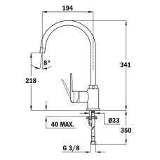Смеситель для кухни Teka IN 995 хром/черный металлик 53995120Q